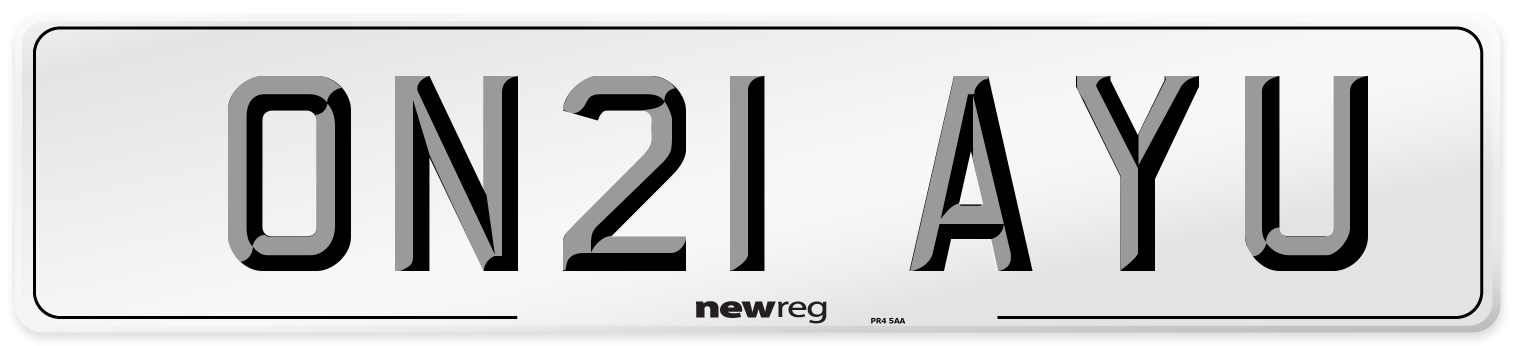ON21 AYU Number Plate from New Reg